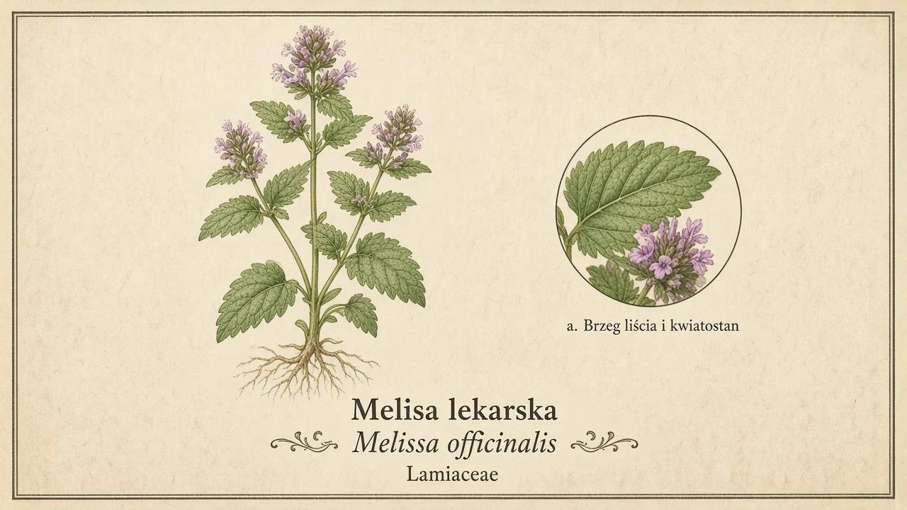 Ilustracja zielnikowa: Melisa lekarska (Melissa officinalis)