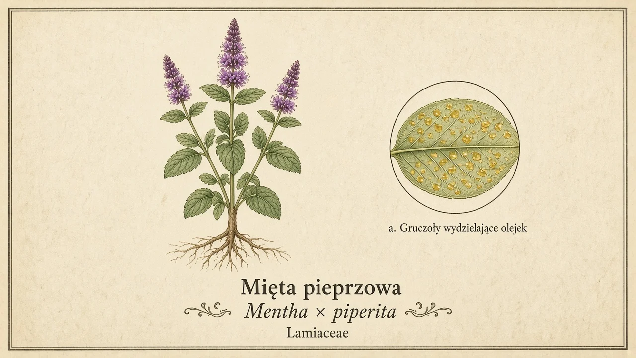 Ilustracja zielnikowa: Mięta pieprzowa (Mentha × piperita)