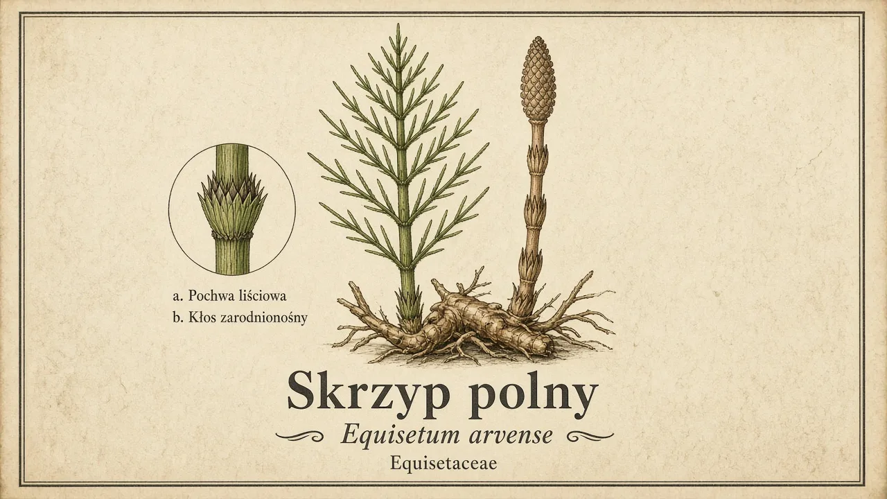Ilustracja zielnikowa: Skrzyp polny (Equisetum arvense)